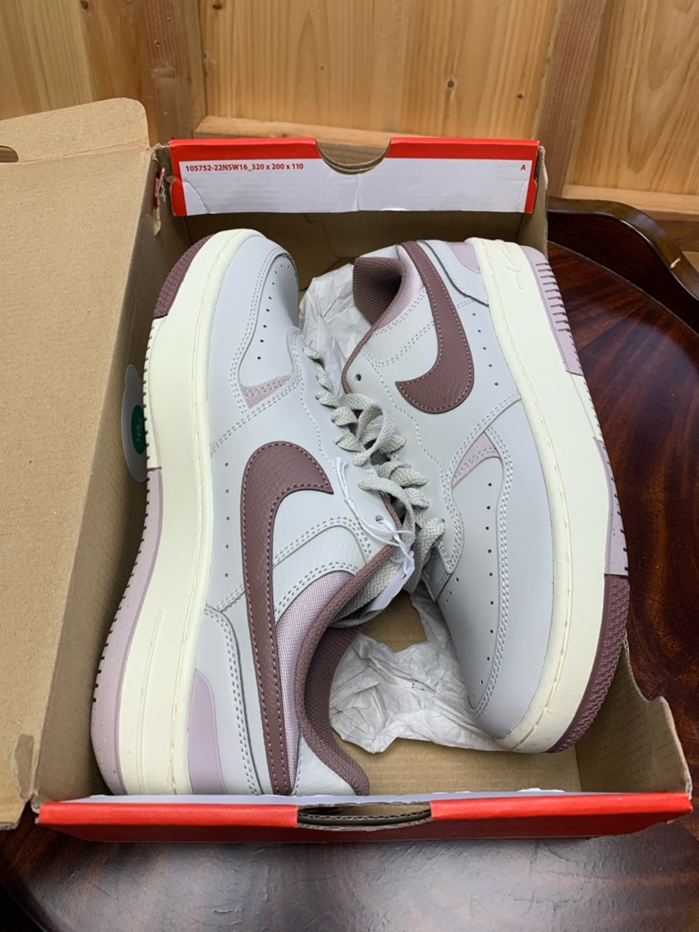 Nike Air Force 1 Low — White with Mauve and Light Purple Accents